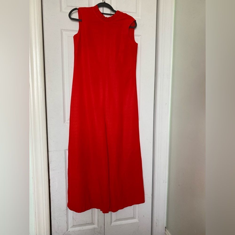 1970s/60s Red Gabardine Jumpsuit Size Large